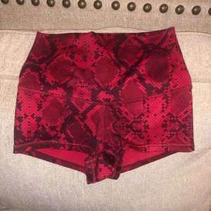 Lululemon red snakeskin spandex